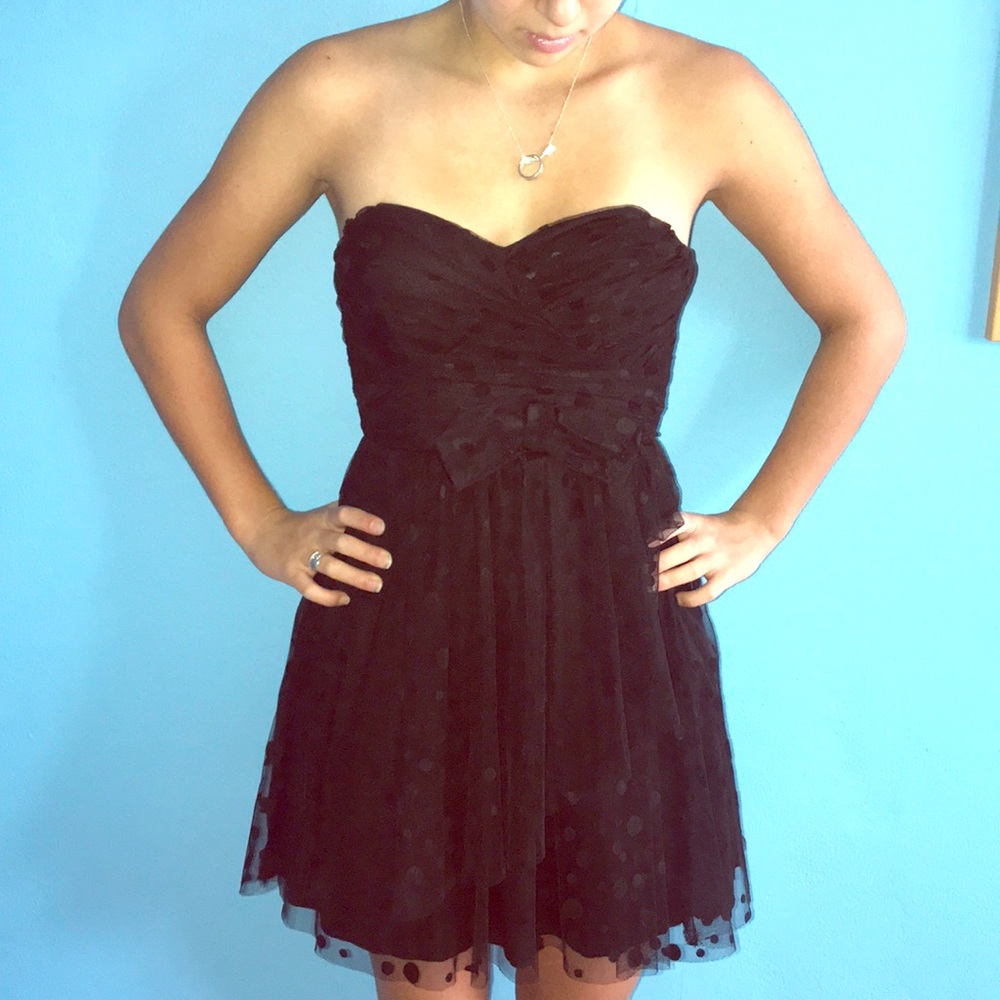Black cocktail polka dots dress - Picture 3 of 3